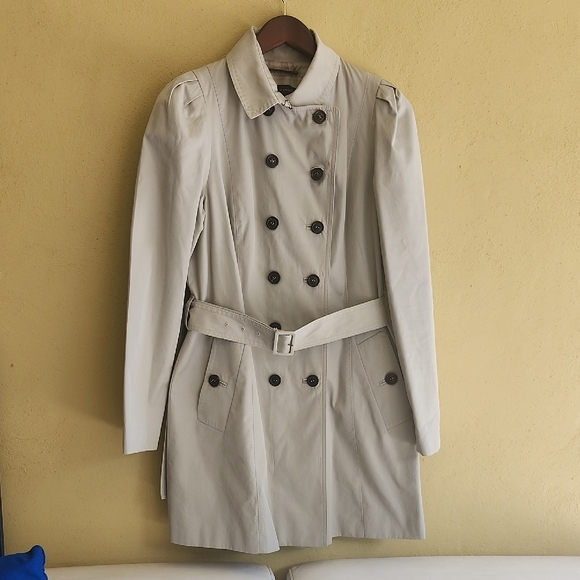 Zara Women Coat Trench  Elegant Beige Double-Breasted Trench - Picture 1 of 16